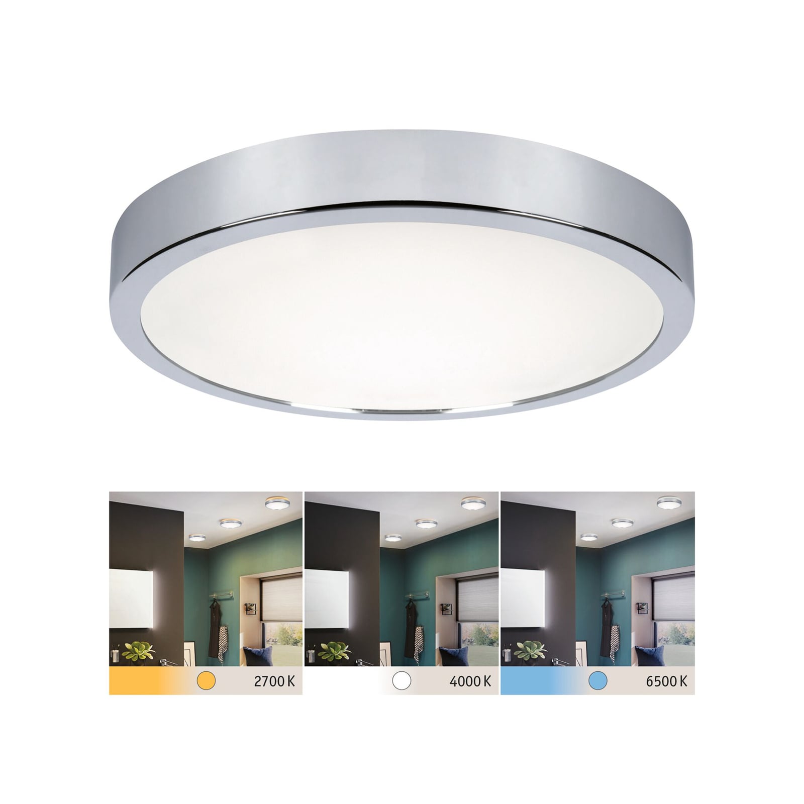LED taklampe Aviar WhiteSwitch krom forfra