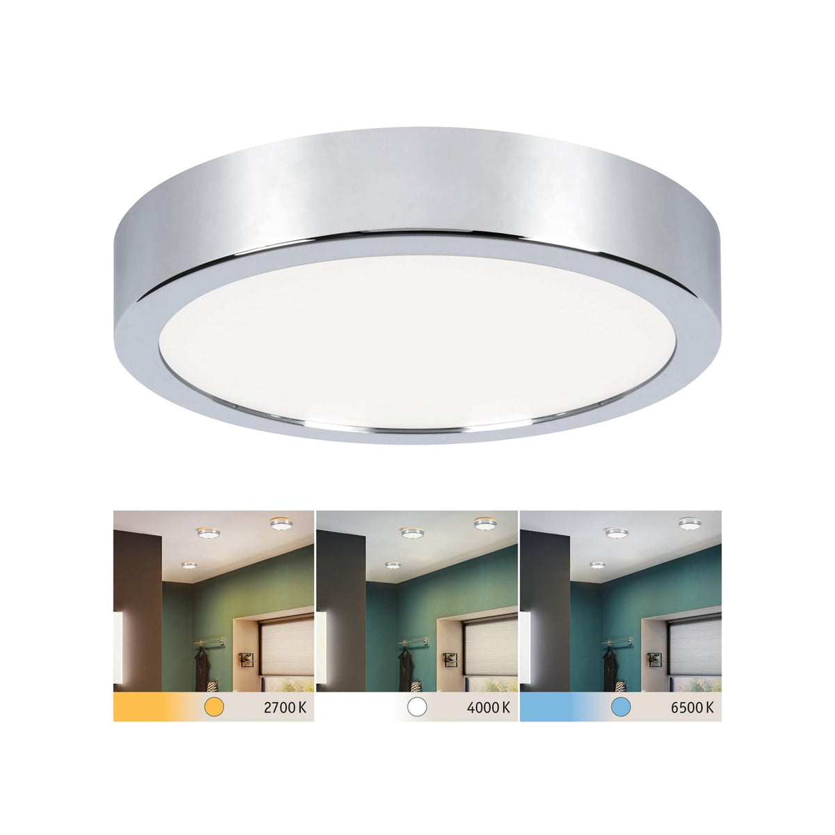 LED taklampe Aviar WhiteSwitch krom forfra