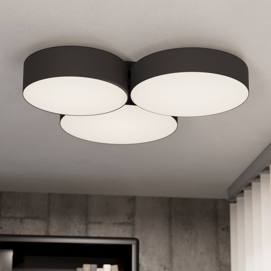 LED taklampe Barbano-Z dimbar CCT stål/tekstil forfra
