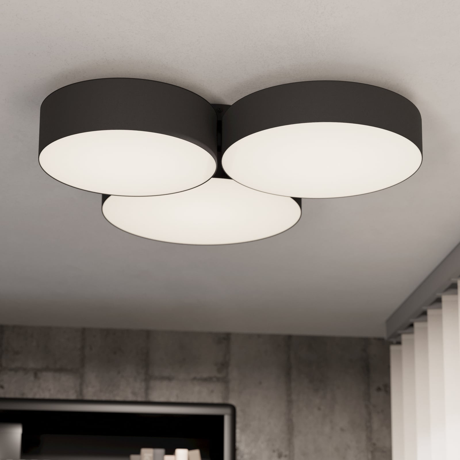 LED taklampe Barbano-Z dimbar CCT stål/tekstil forfra