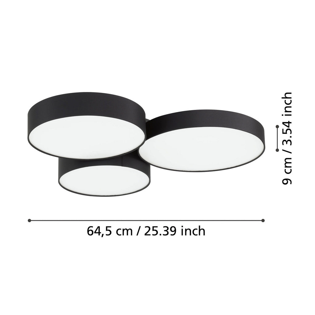 LED taklampe Barbano-Z dimbar CCT stål/tekstil detalj