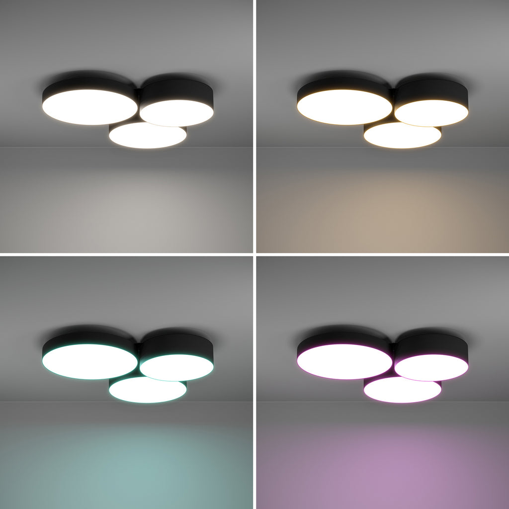LED taklampe Barbano-Z dimbar CCT stål/tekstil app-styring