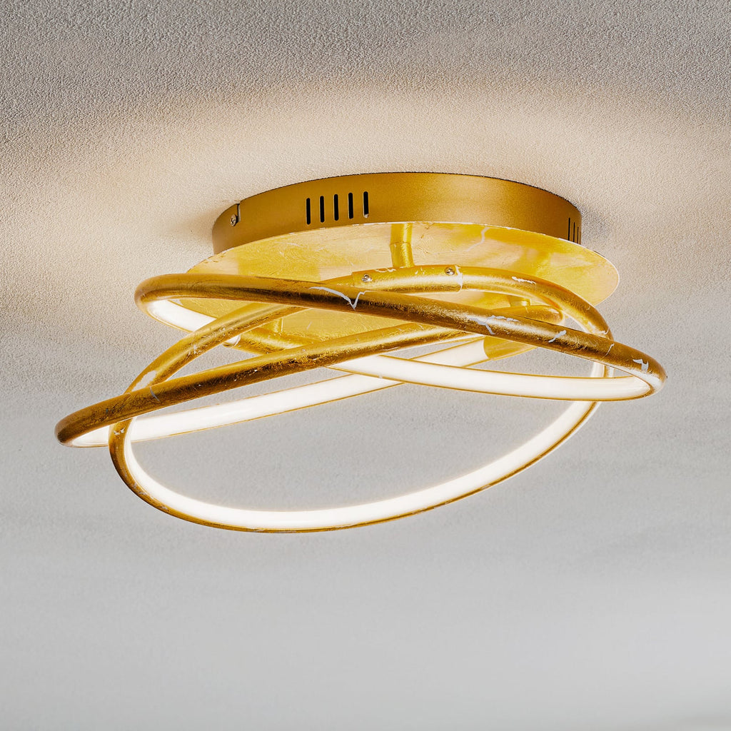 LED taklampe Barna 3 ringer gull forfra