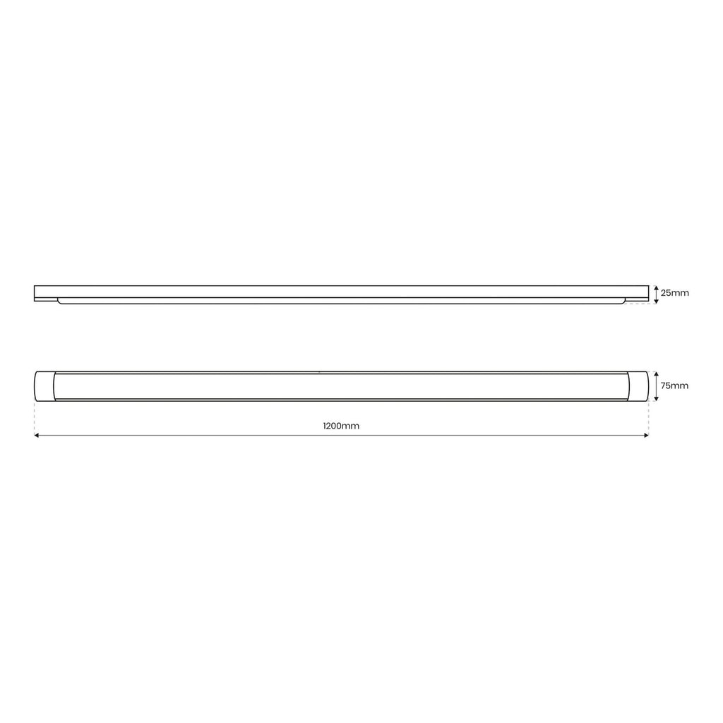 LED taklampe Batten hvit aluminium 120 cm bakside