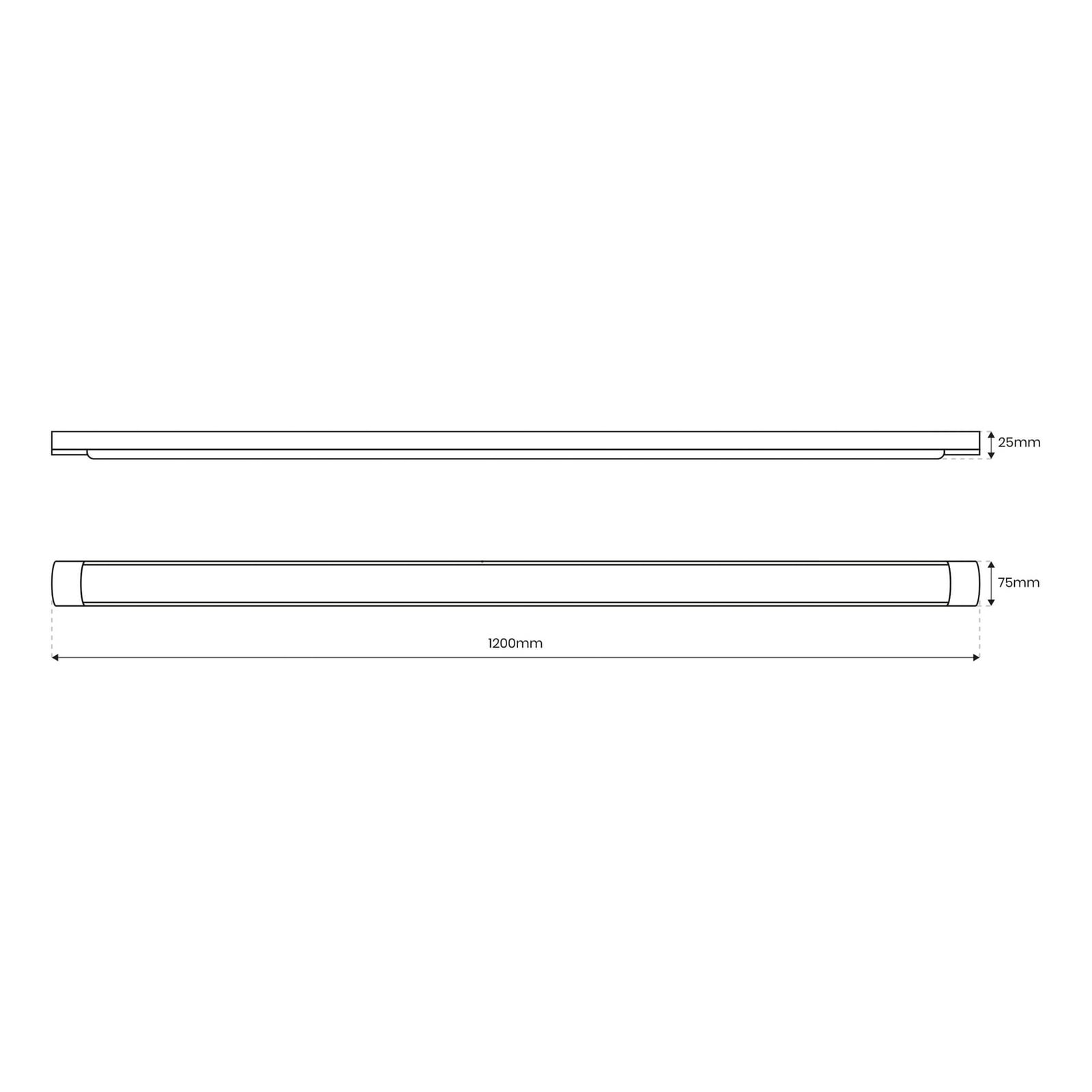 LED taklampe Batten hvit aluminium 120 cm bakside