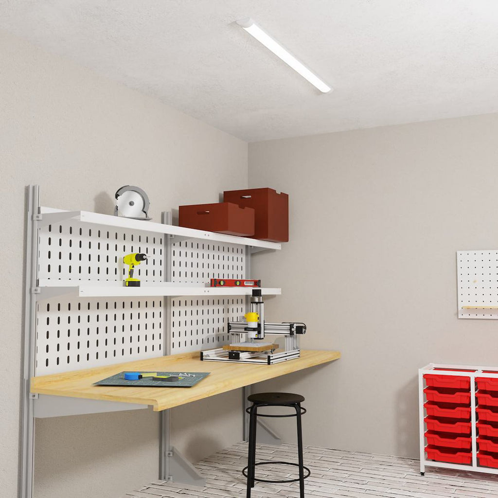 Montert LED taklampe Batten hvit aluminium 120 cm i rom
