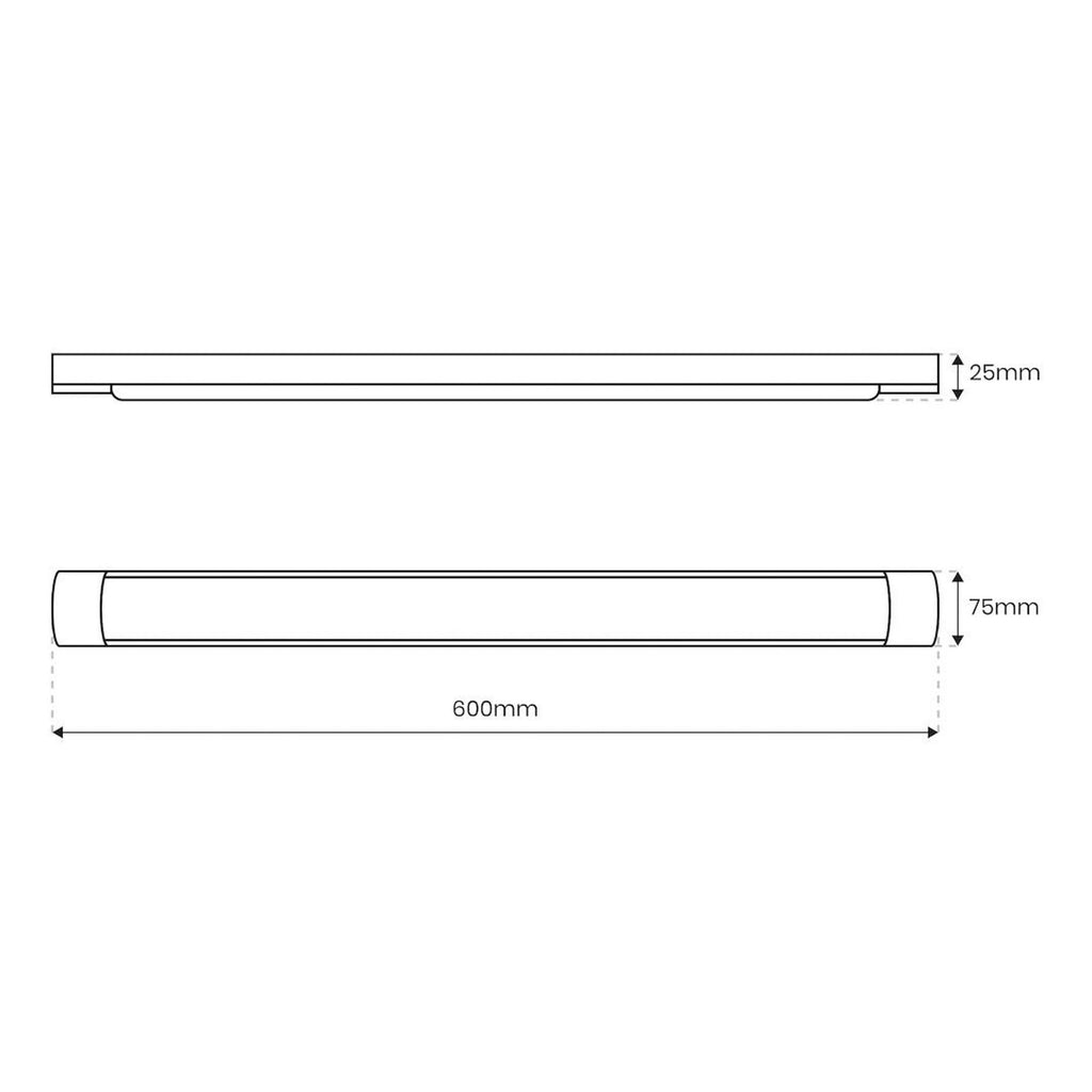 LED taklampe Batten svart aluminium bakside