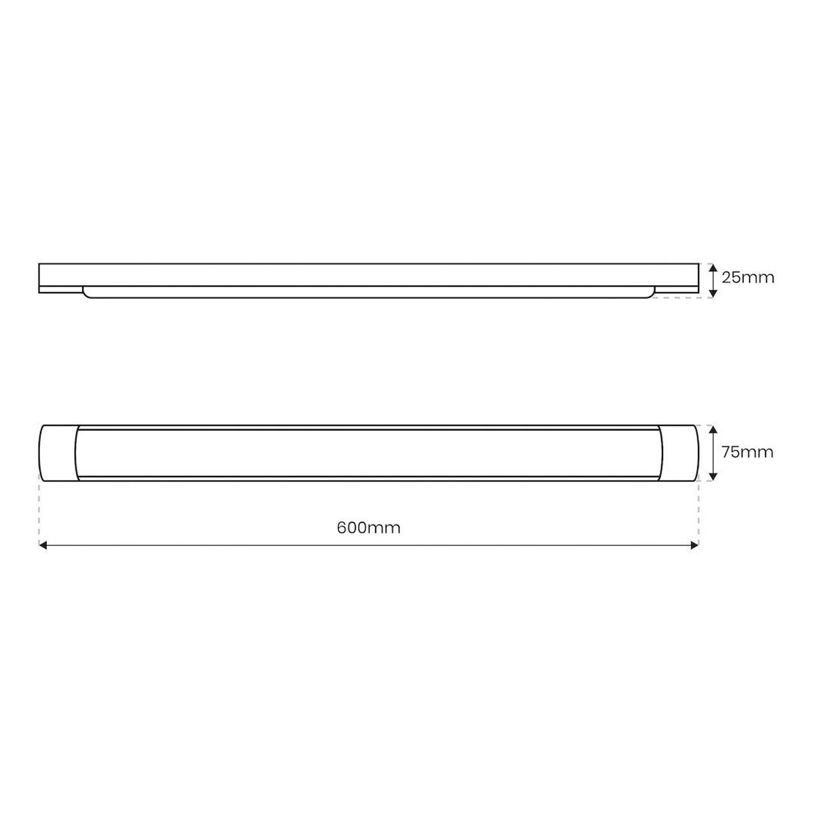 LED taklampe Batten svart aluminium bakside