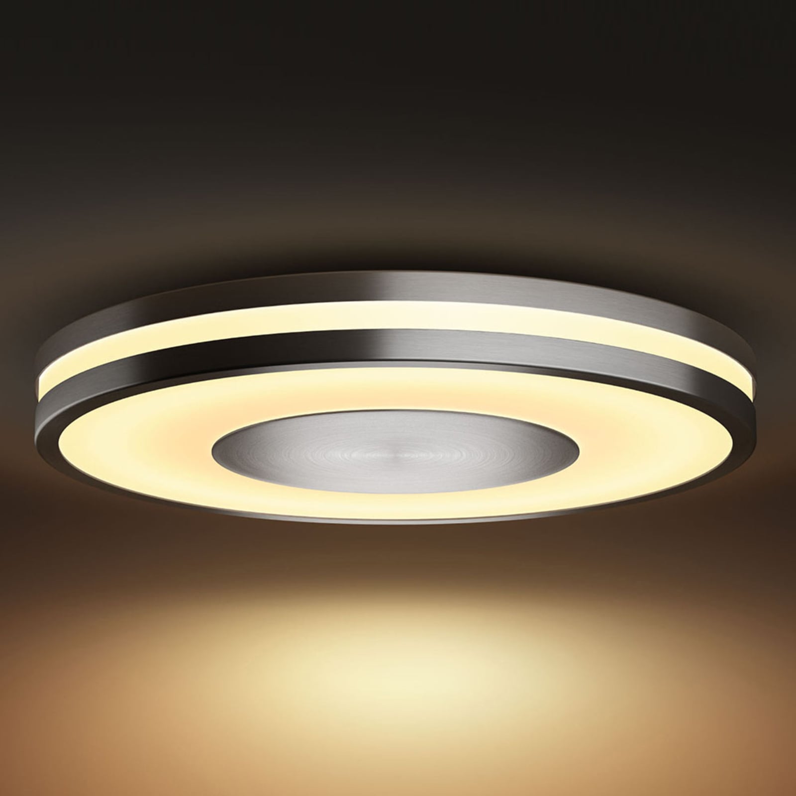 LED taklampe Being dimbar CCT Ø35 cm aluminium Philips Hue forfra