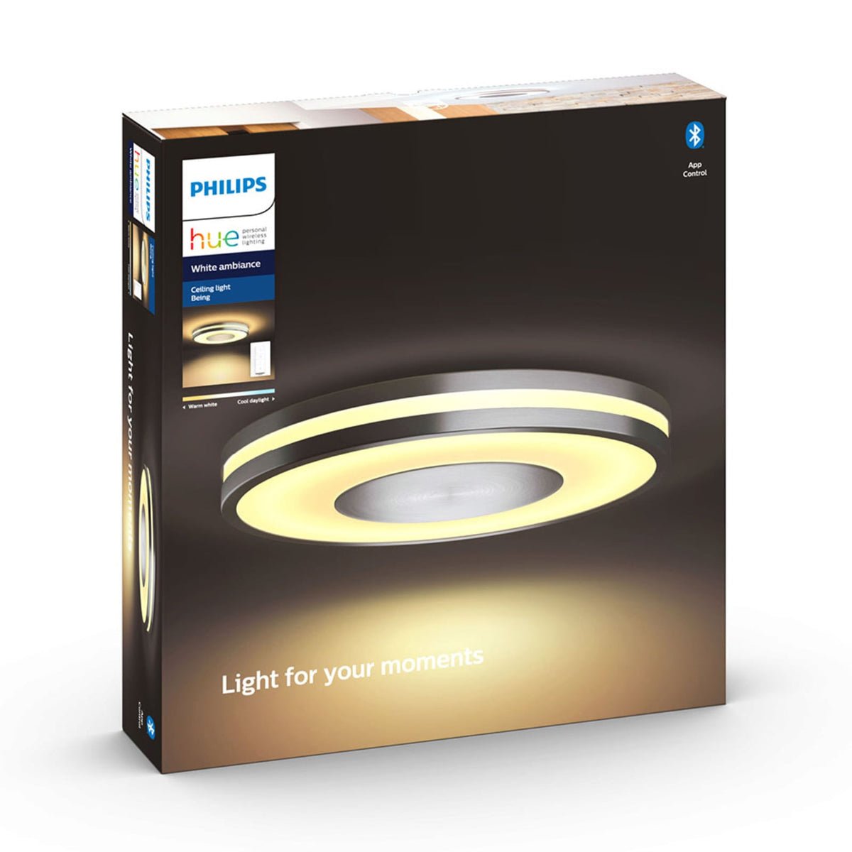 LED taklampe Being dimbar CCT Ø35 cm aluminium Philips Hue smart styring
