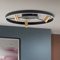 LED taklampe Berlin med 3 spotter svart/gull dimbar - ORION forfra