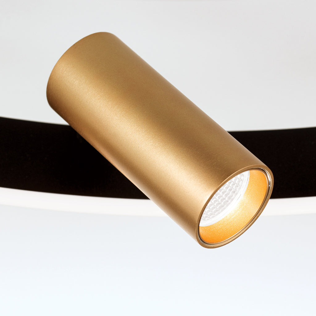 Montert LED taklampe Berlin med 3 spotter svart/gull dimbar - ORION i rom