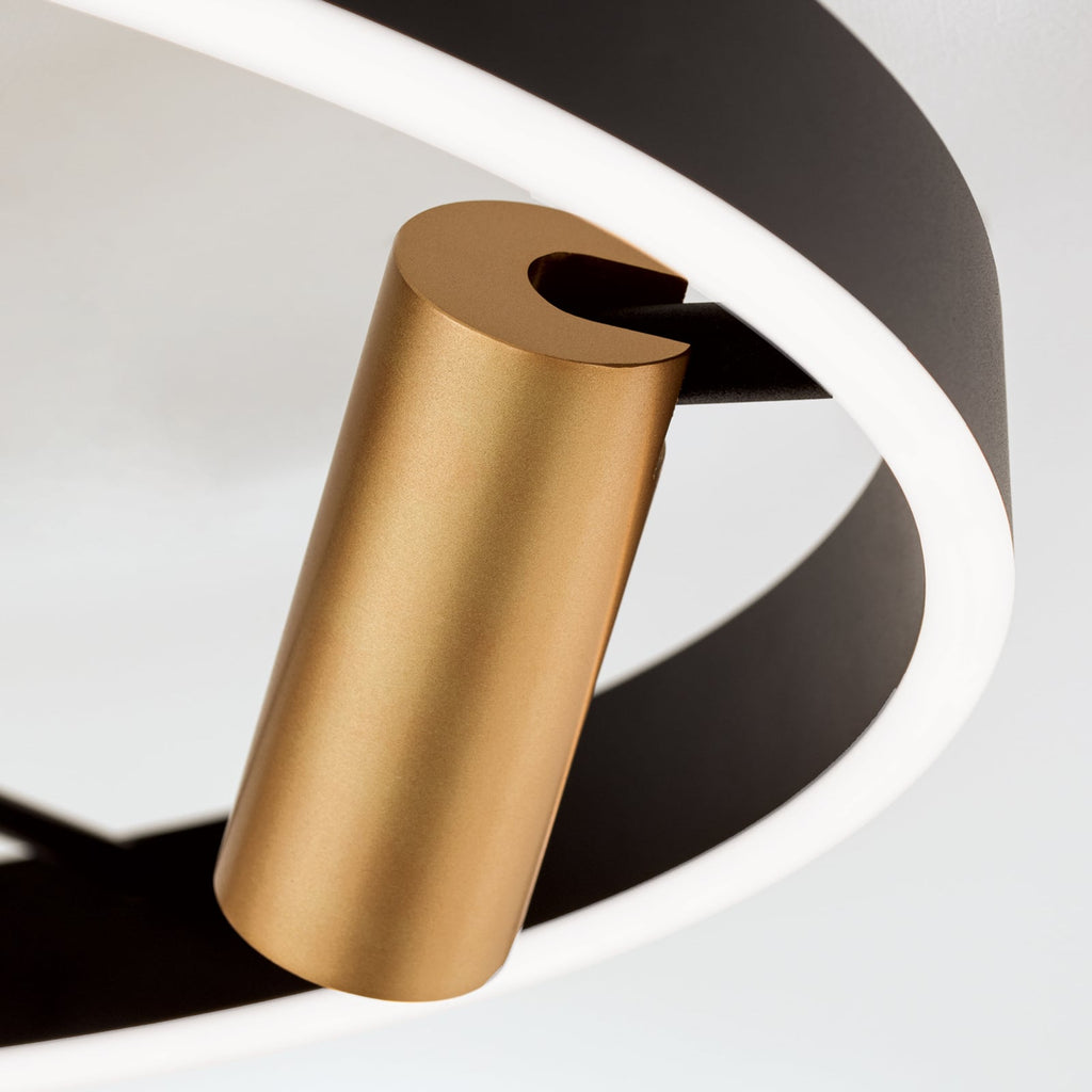LED taklampe Berlin med 3 spotter svart/gull dimbar - ORION monteringsdetalj