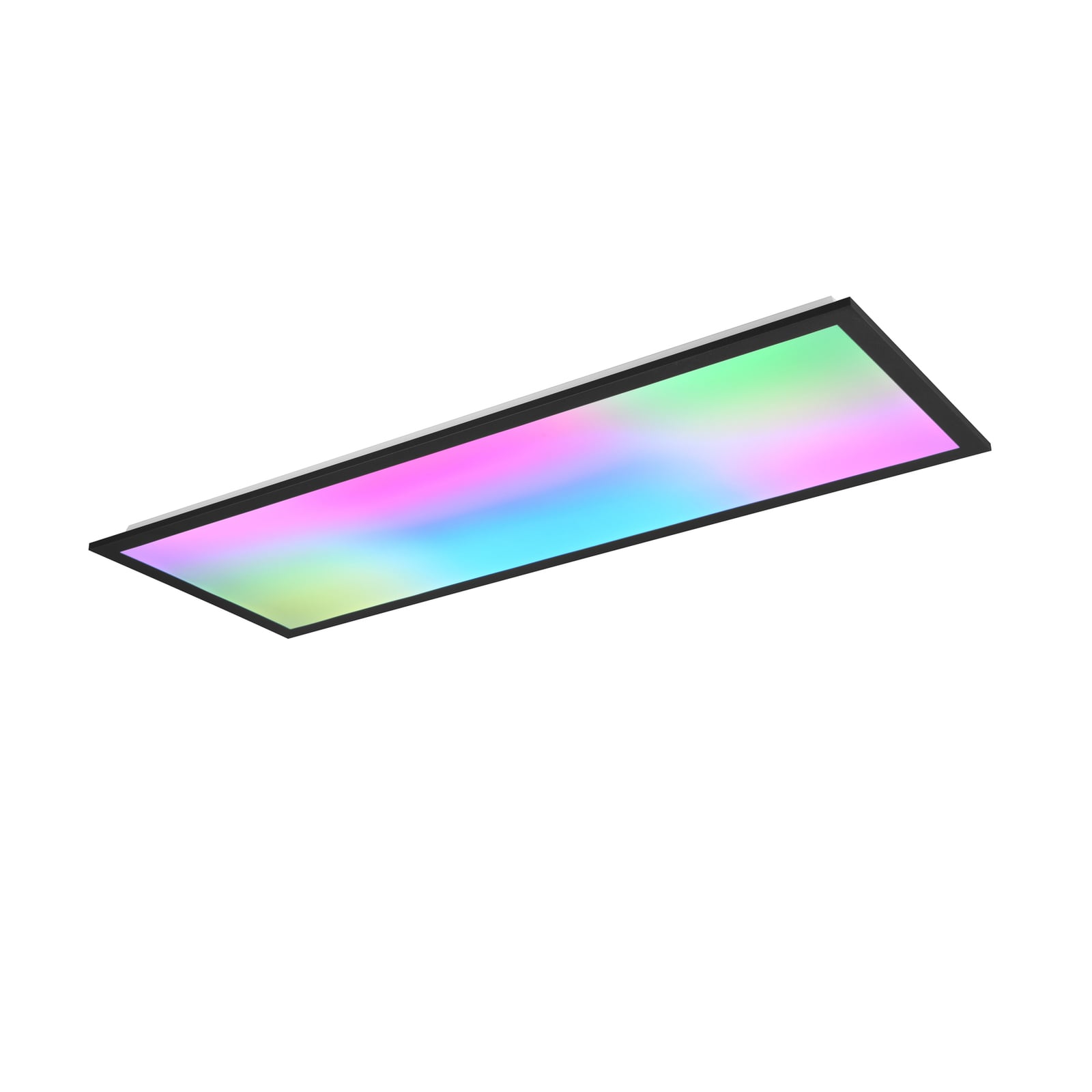Nærbilde av metallramme på LED taklampe Beta svart RGBW CCT 80 cm