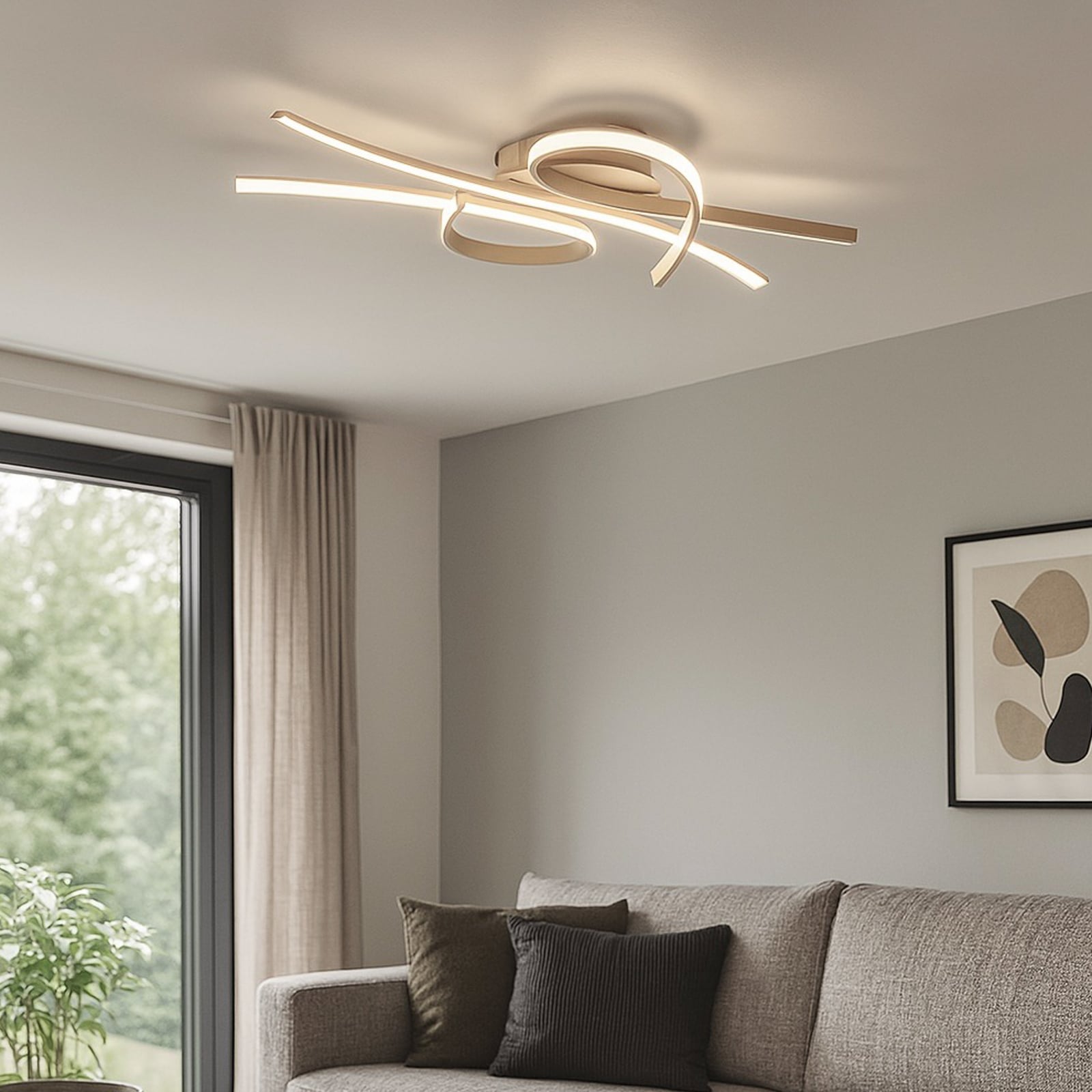 LED taklampe Biba sandfarget 100 cm bakside