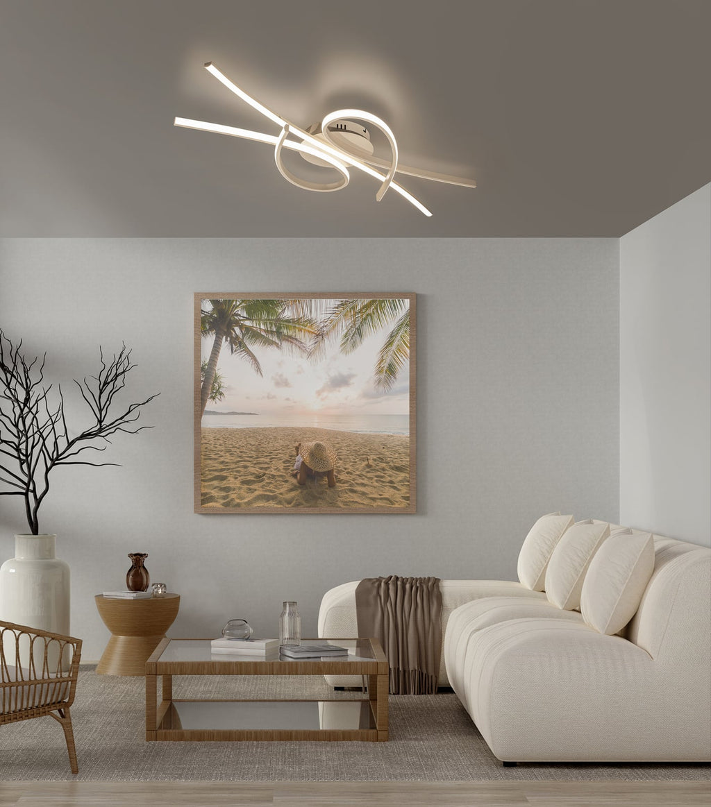 LED taklampe Biba sandfarget 100 cm detalj av materiale
