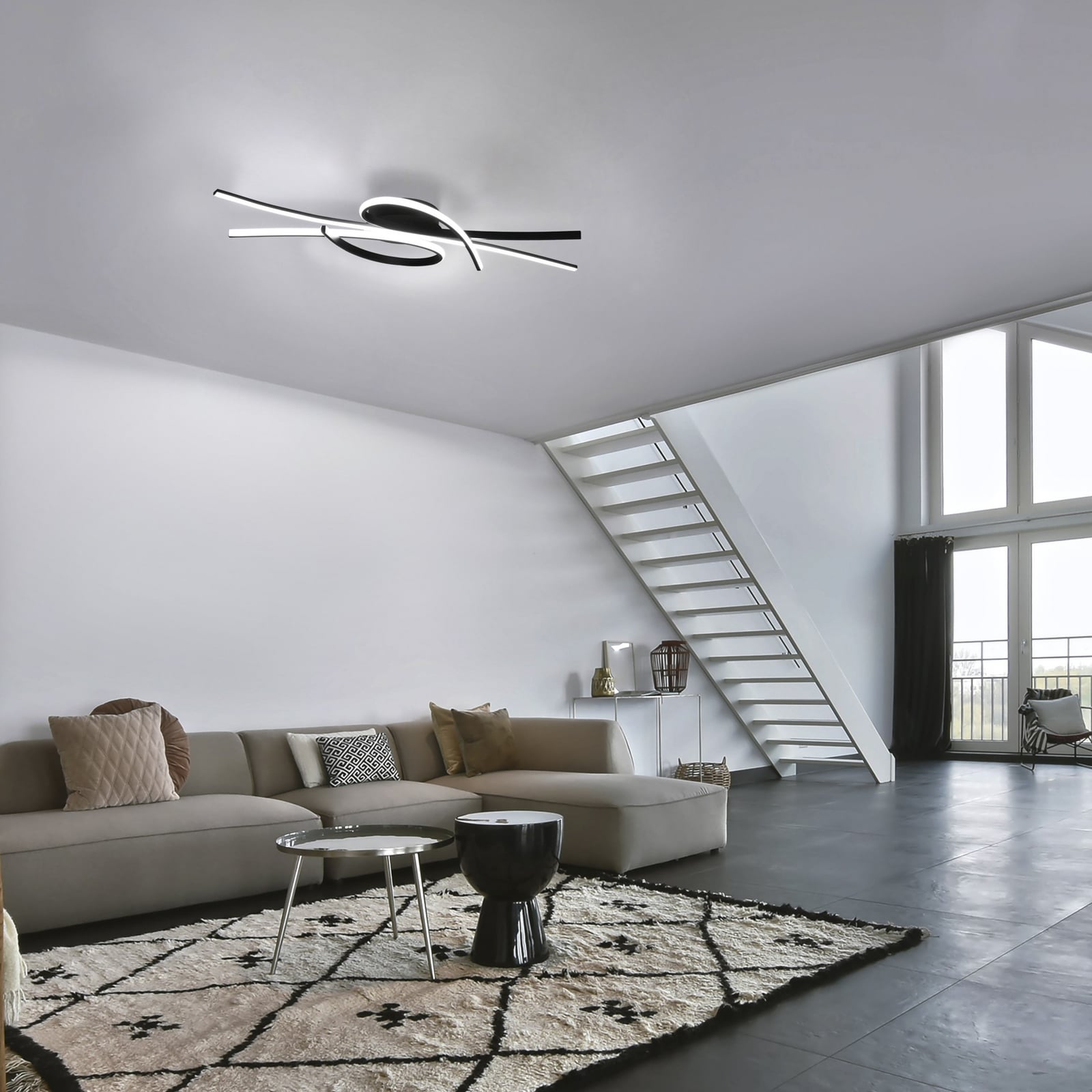 LED taklampe Biba svart 100 cm 34W CCT dimbar bakside