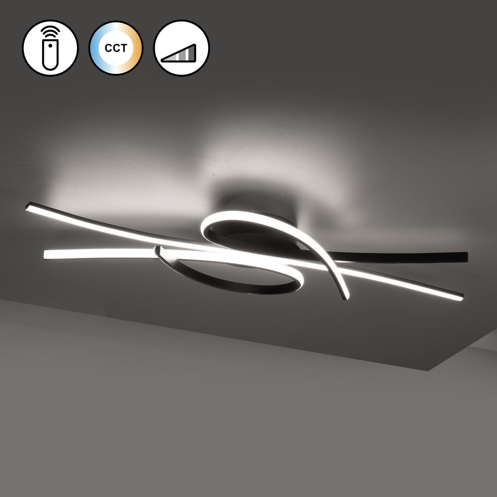 Montert LED taklampe Biba svart 100 cm 34W CCT dimbar i rom