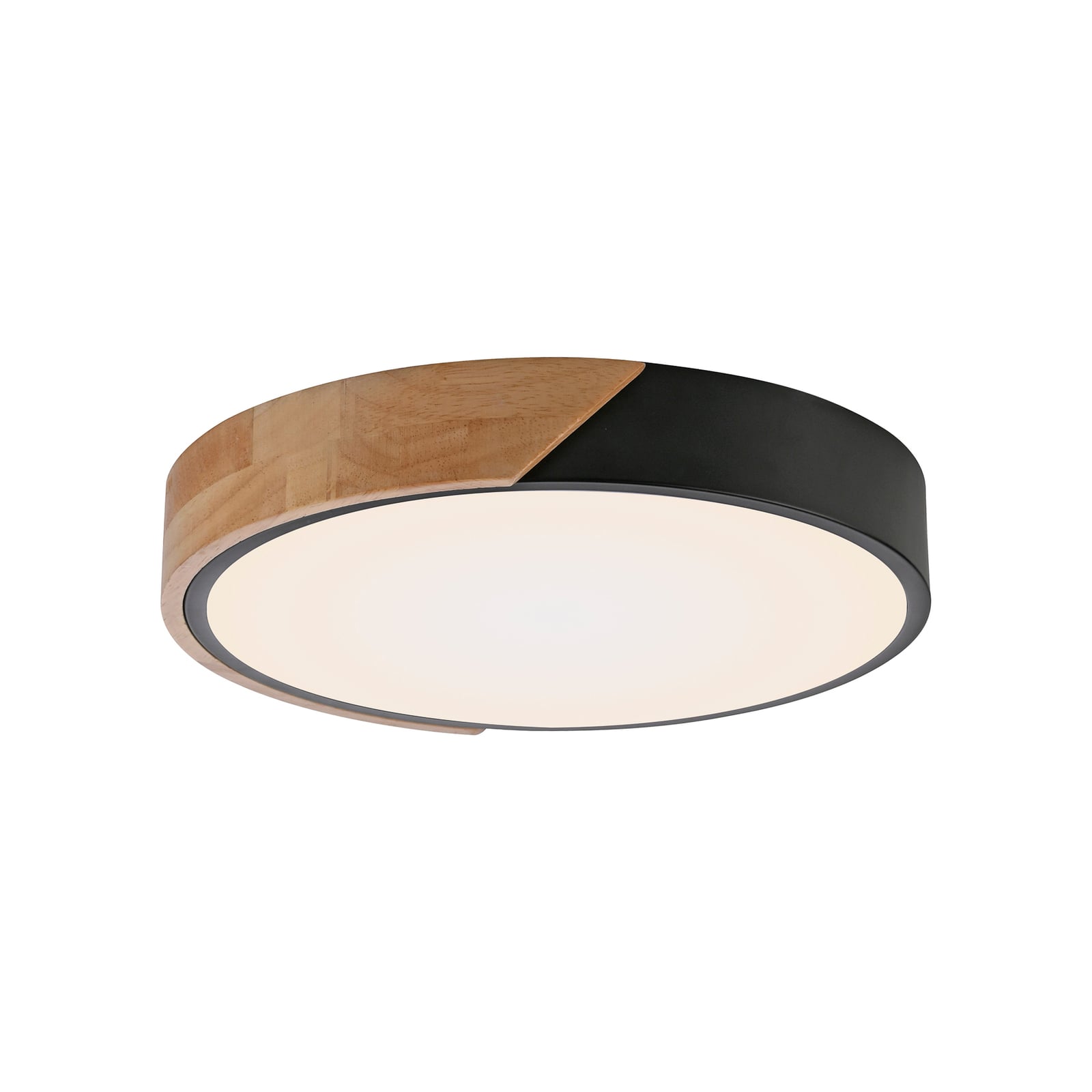 Detalj av LED taklampe Bila svart tre Ø32 cm