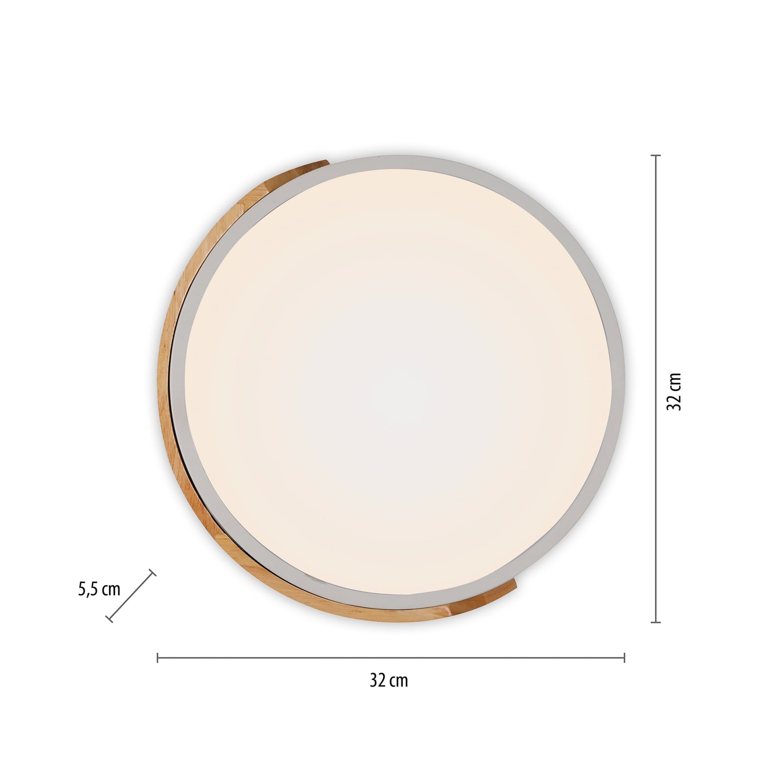 Montert LED taklampe Bila tre og hvit Ø32 cm 24W varmhvit i rom