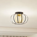 LED taklampe Birger dimbar svart/gull Ø39 cm forfra