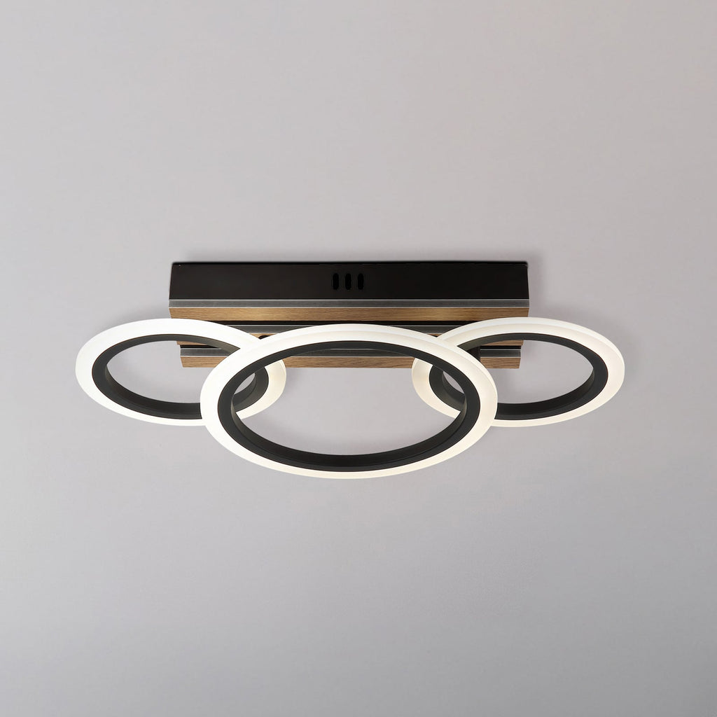 LED taklampe Blevins 3-lys svart tredekor CCT forfra