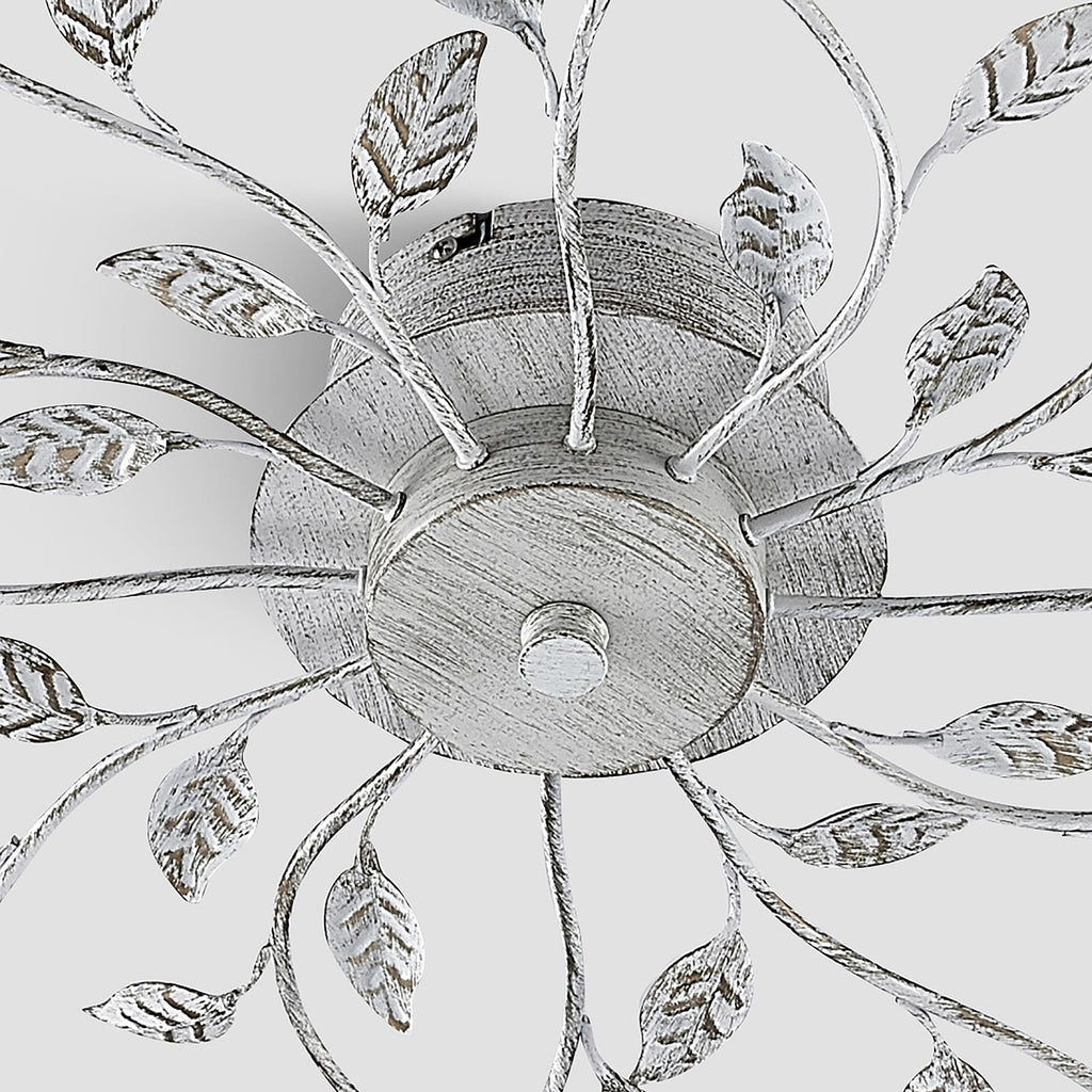 LED taklampe Bolonia 12-lys bronse/hvit Ø80 cm sett ovenfra