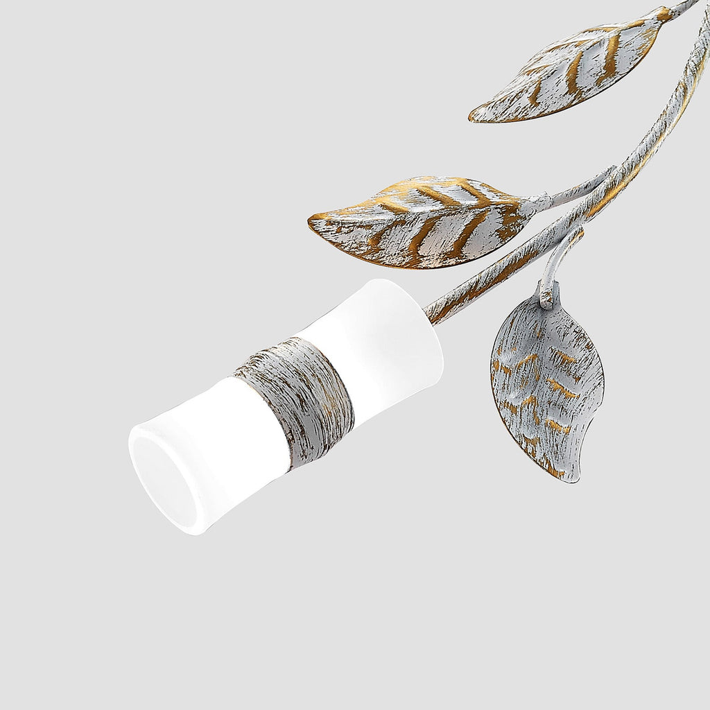 Lampearm på LED taklampe Bolonia 12-lys bronse/hvit Ø80 cm med blomstermotiv