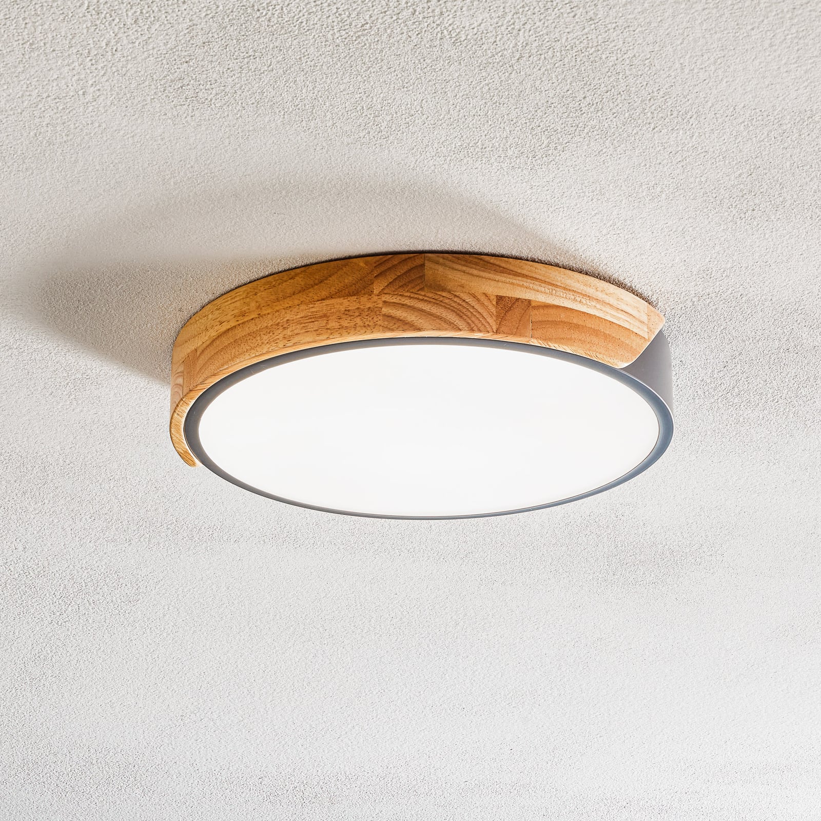 LED taklampe Borneo tre akryl grå forfra