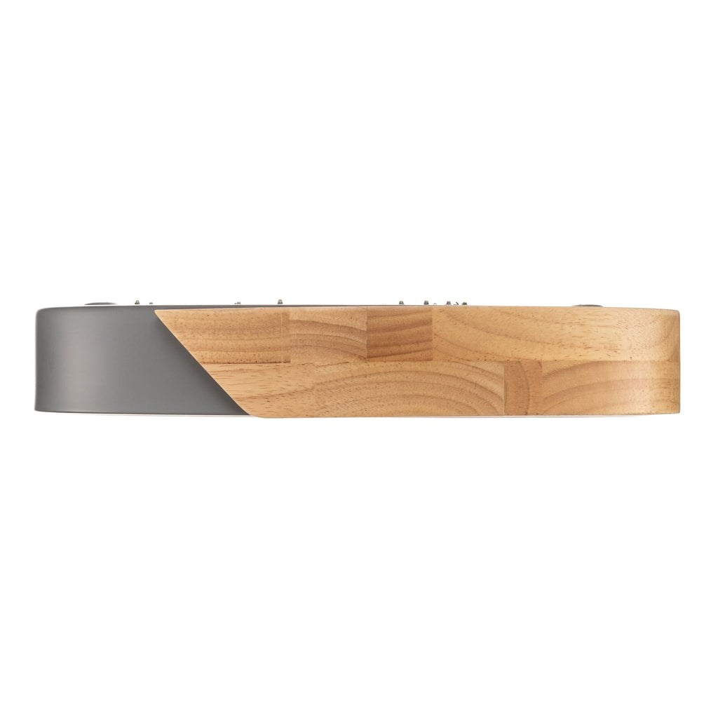LED taklampe Borneo tre/akryl grå Ø30 cm 12W varmhvit - Näve