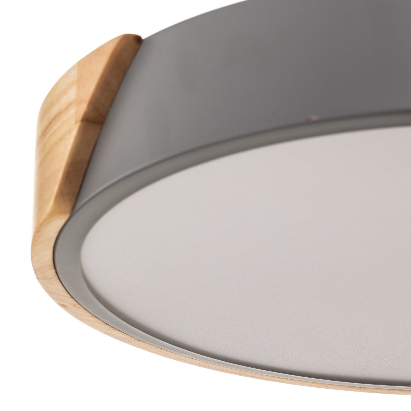 LED taklampe Borneo tre/akryl grå Ø30 cm 12W varmhvit - Näve