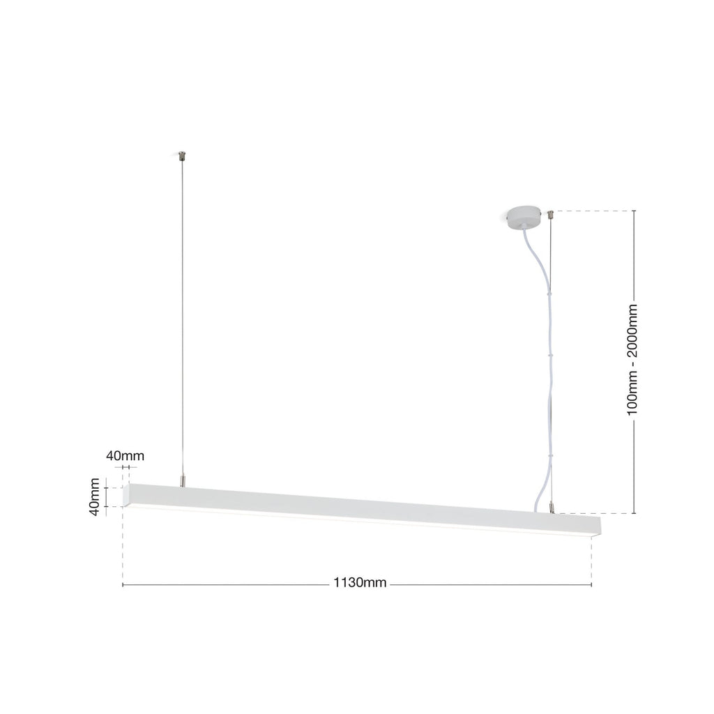 LED taklampe Bounce hvit aluminium CCT 113 cm 35W bakside