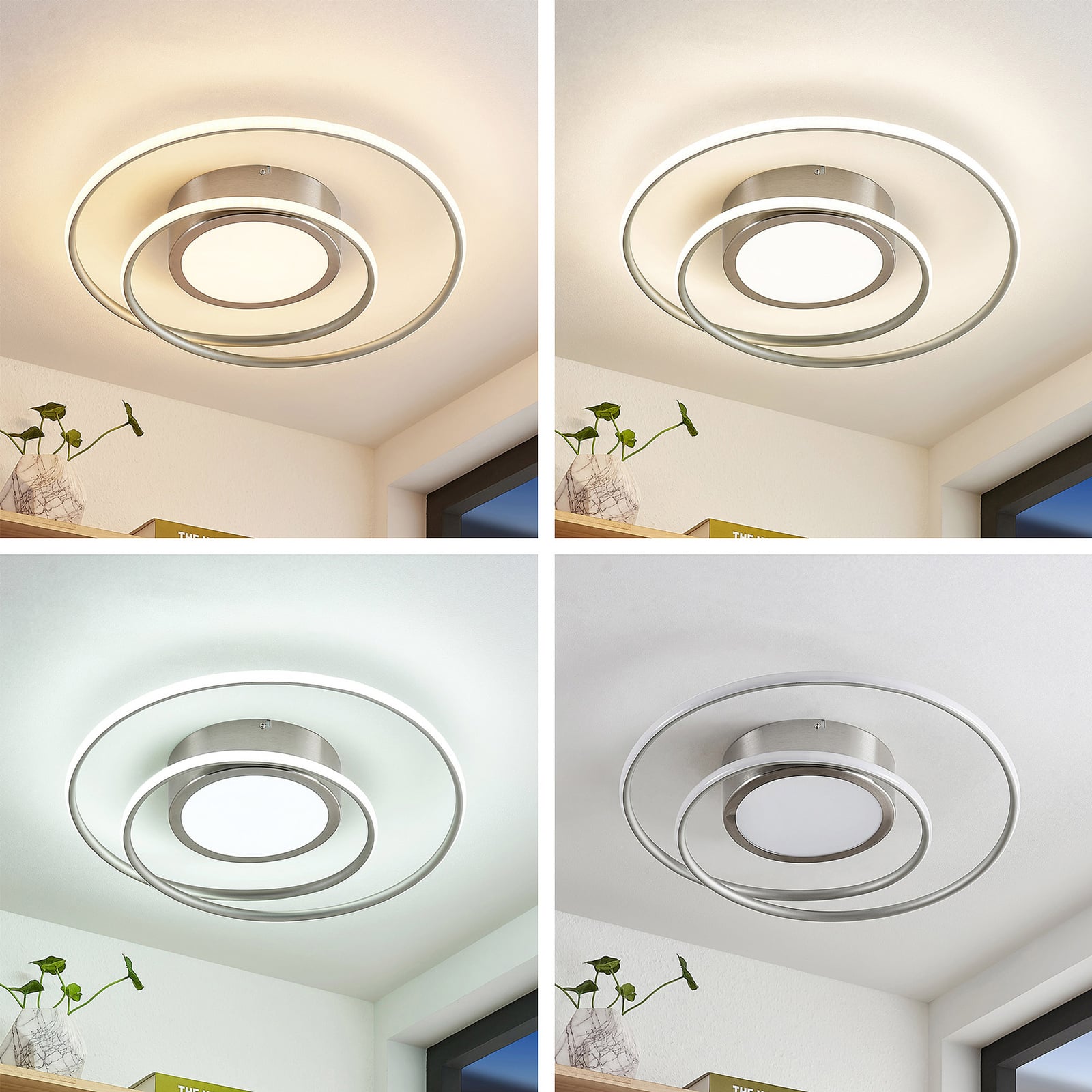 LED taklampe Bovia dimbar CCT med fjernkontroll Ø60 cm bakside