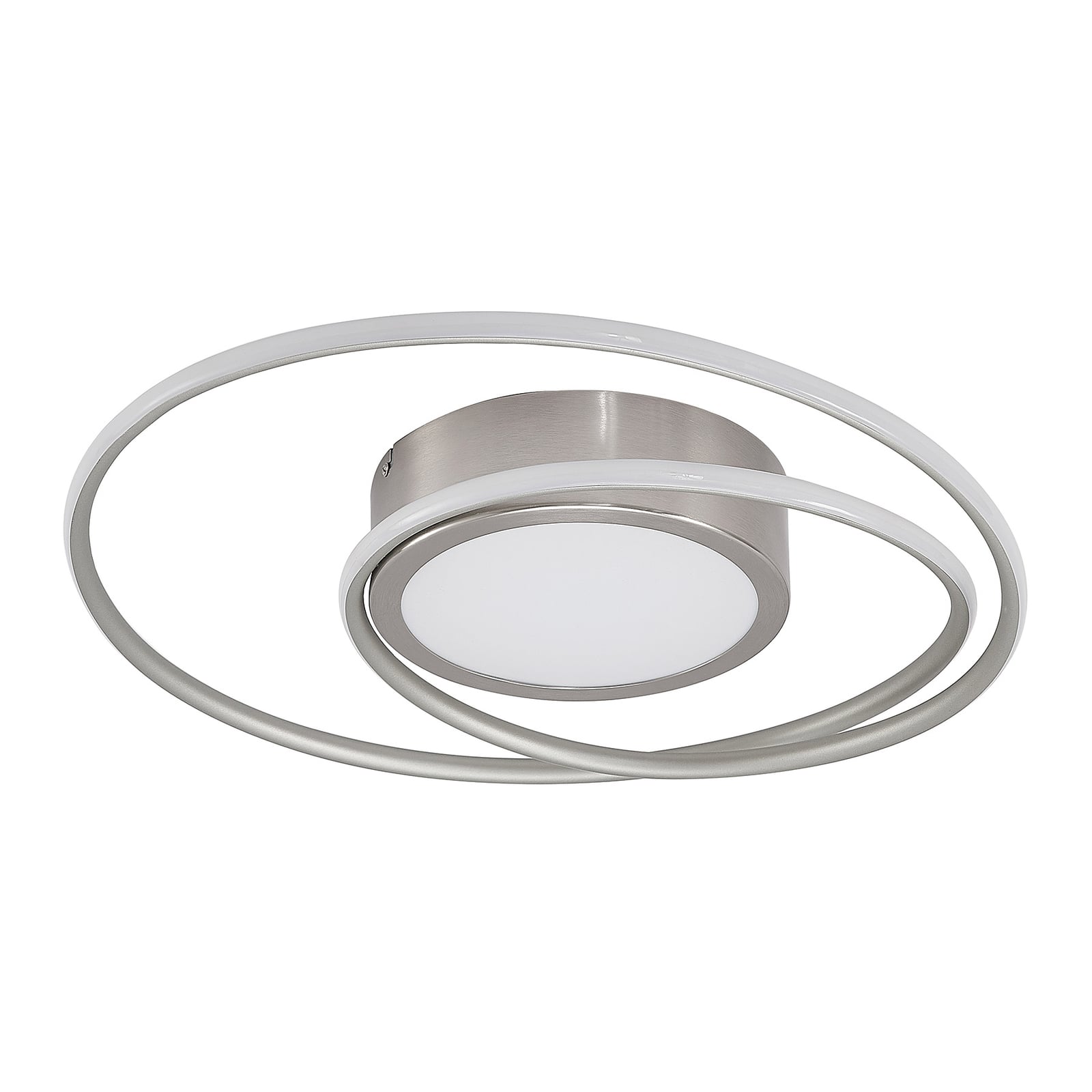LED taklampe Bovia dimbar CCT med fjernkontroll detalj av nikkelfinish