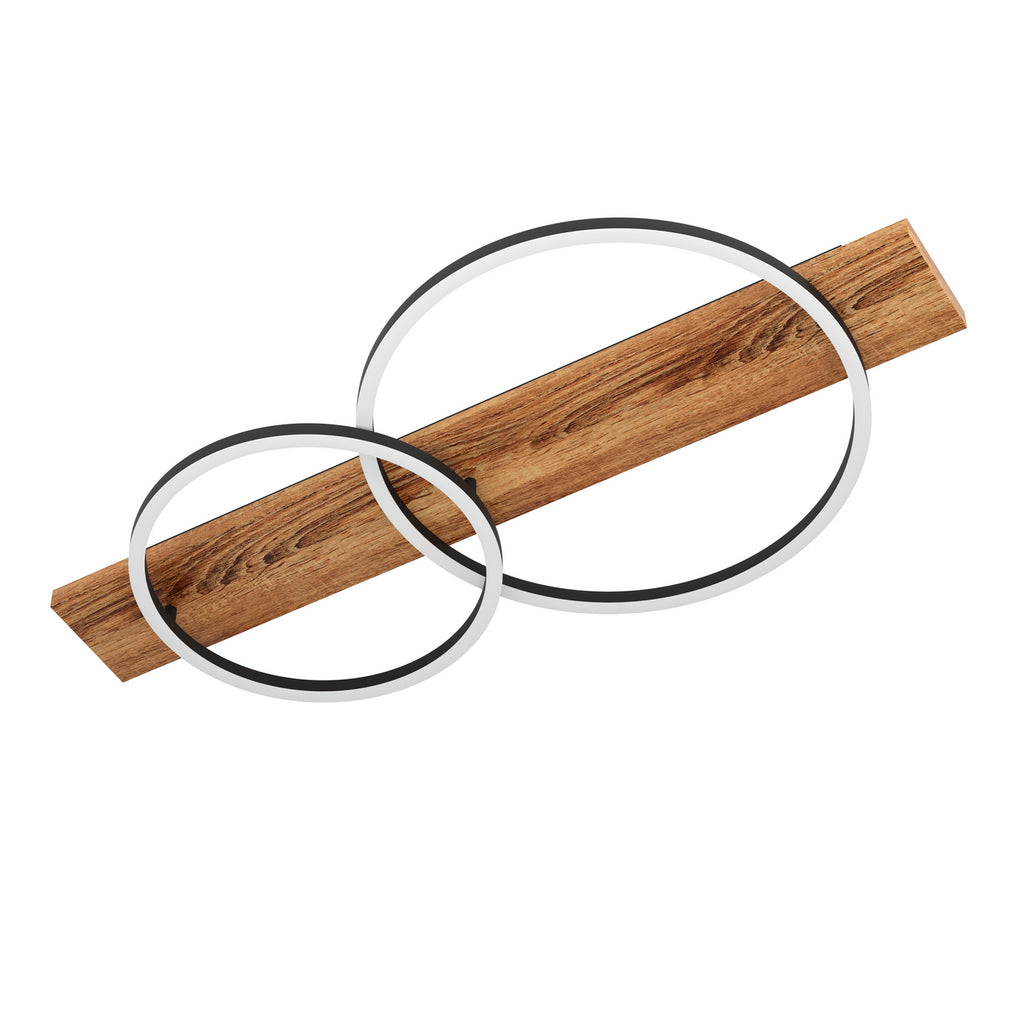 LED taklampe Boyal 2-lys tre brun 78x40 cm nærbilde av LED-lyskilde