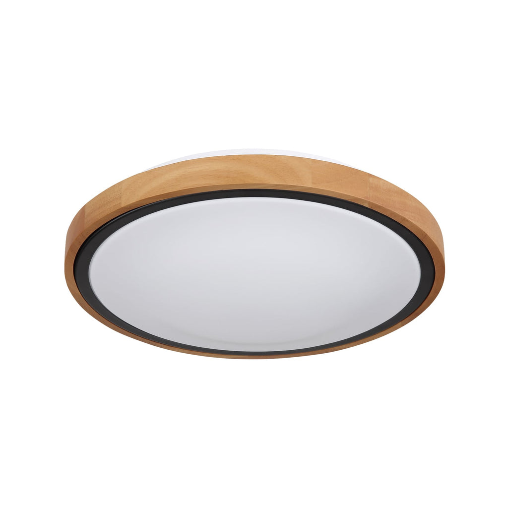 LED taklampe Bruno med treramme CCT Ø30 cm 12W forfra