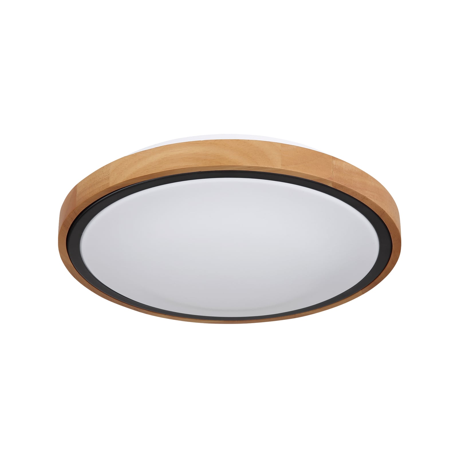 LED taklampe Bruno med treramme CCT Ø30 cm 12W forfra