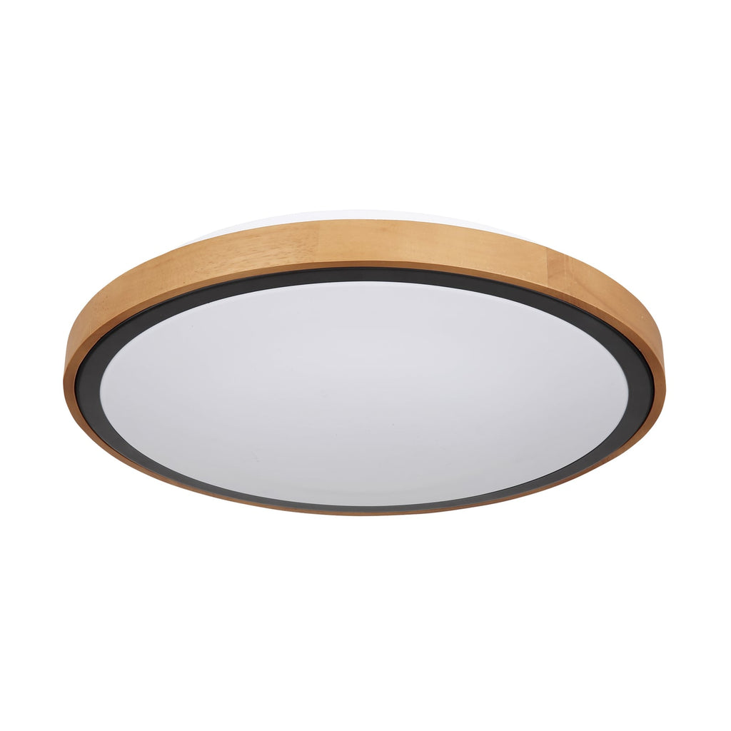 LED taklampe Bruno med treramme CCT Ø44 cm 24W foran