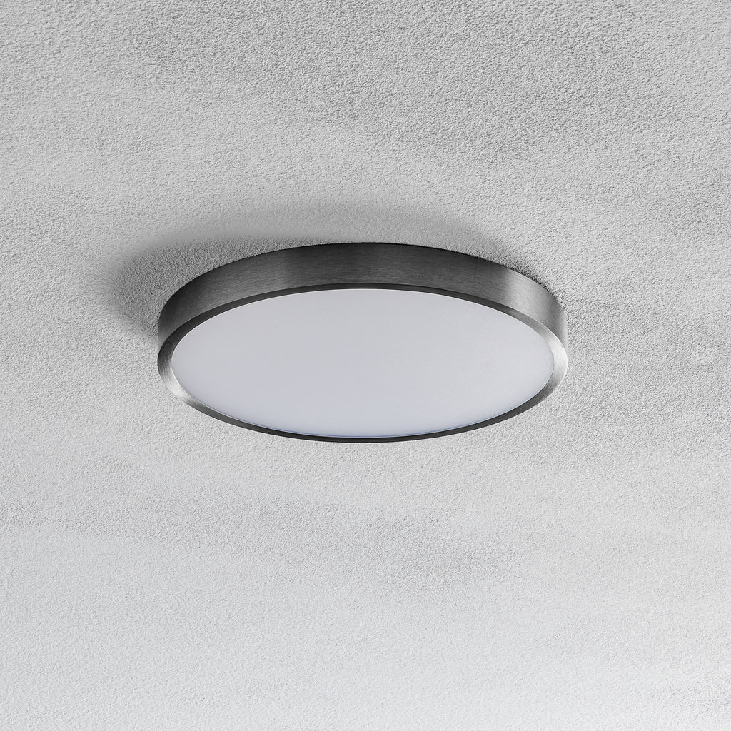 LED taklampe Bully matt nikkel akryl Ø24 cm 24W bakside
