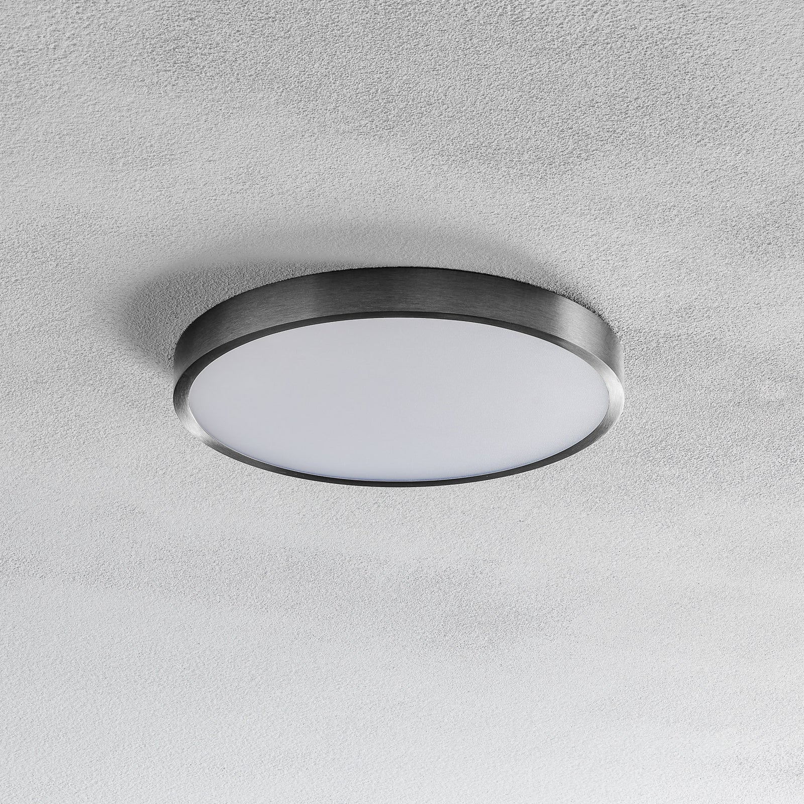 LED taklampe Bully matt nikkel akryl Ø24 cm 24W bakside