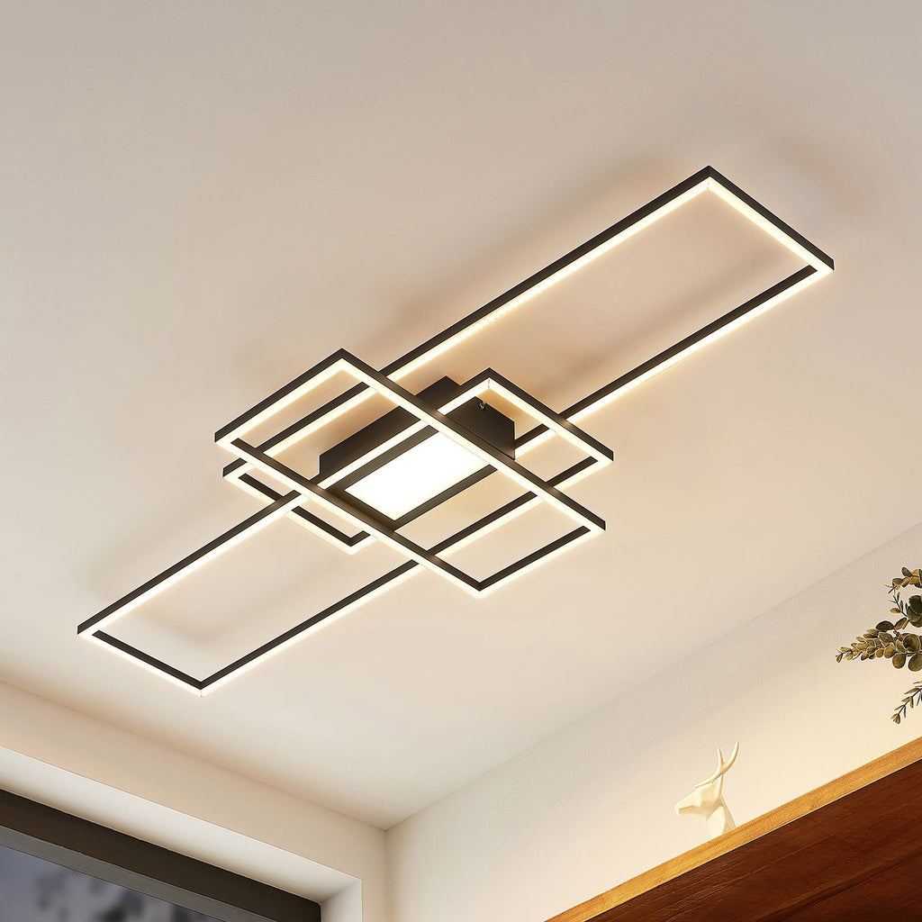 LED taklampe Caitlin antrasitt CCT med fjernkontroll forfra