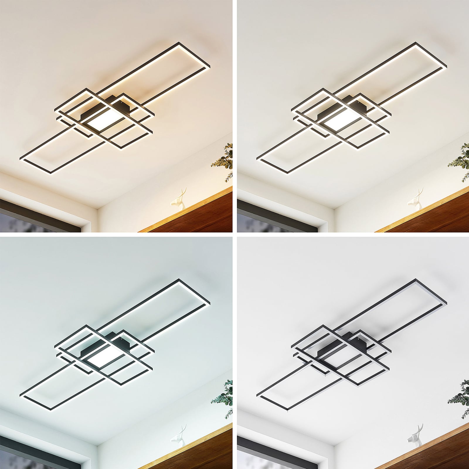 LED taklampe Caitlin antrasitt CCT med fjernkontroll bakside