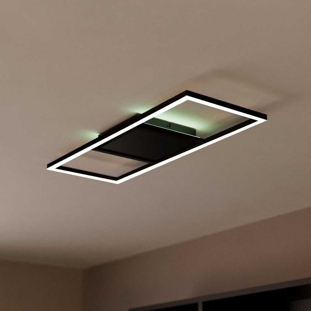 LED taklampe Calagrano-Z smart RGB CCT svart forfra