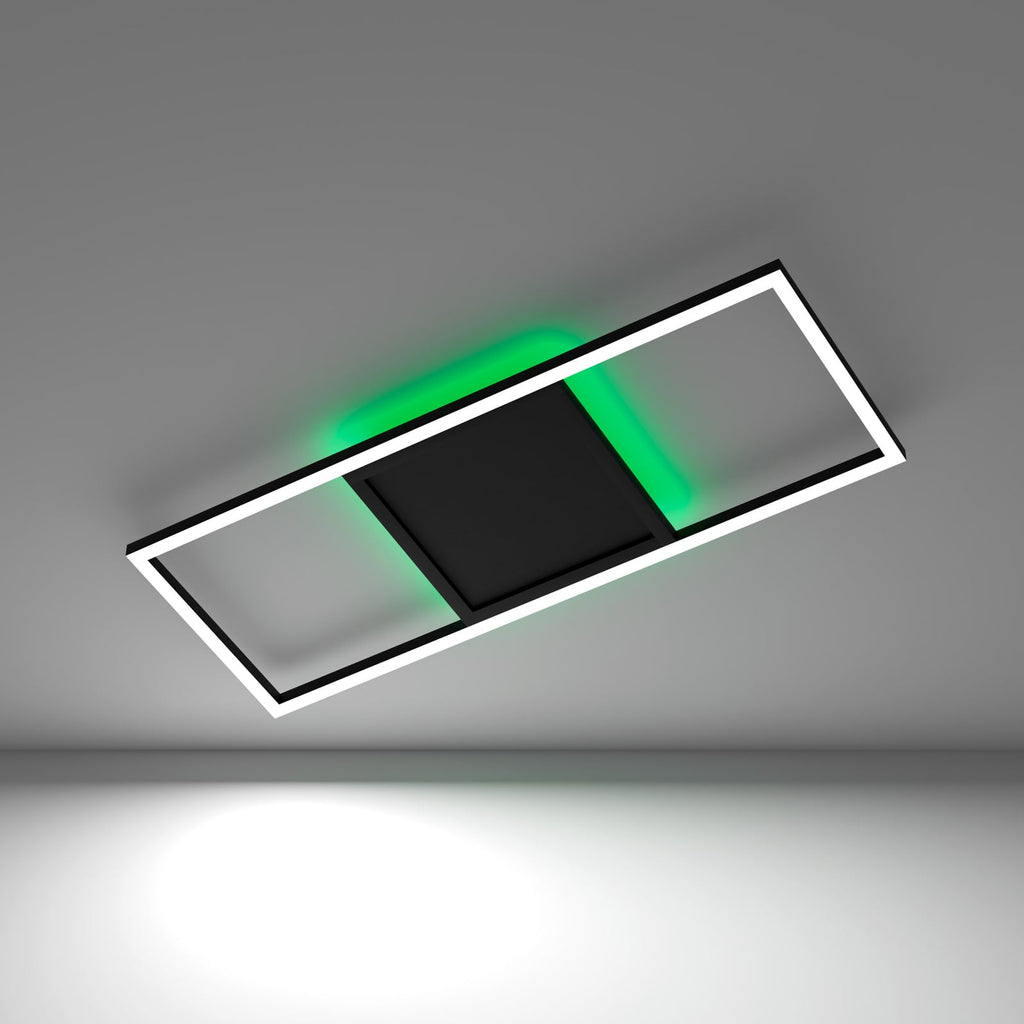 LED taklampe Calagrano-Z smart RGB CCT svart montert i rom