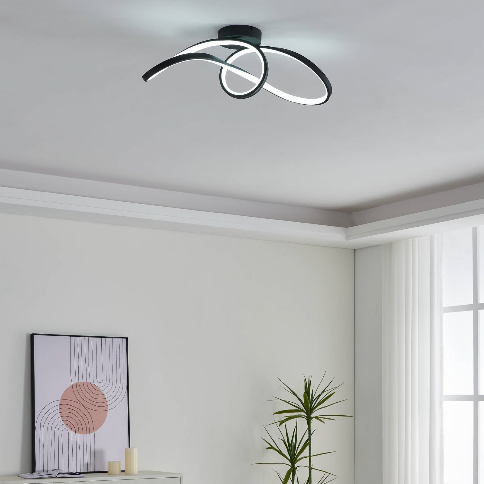 LED taklampe Calarossa-Z smart CCT RGB svart aluminium - EGLO