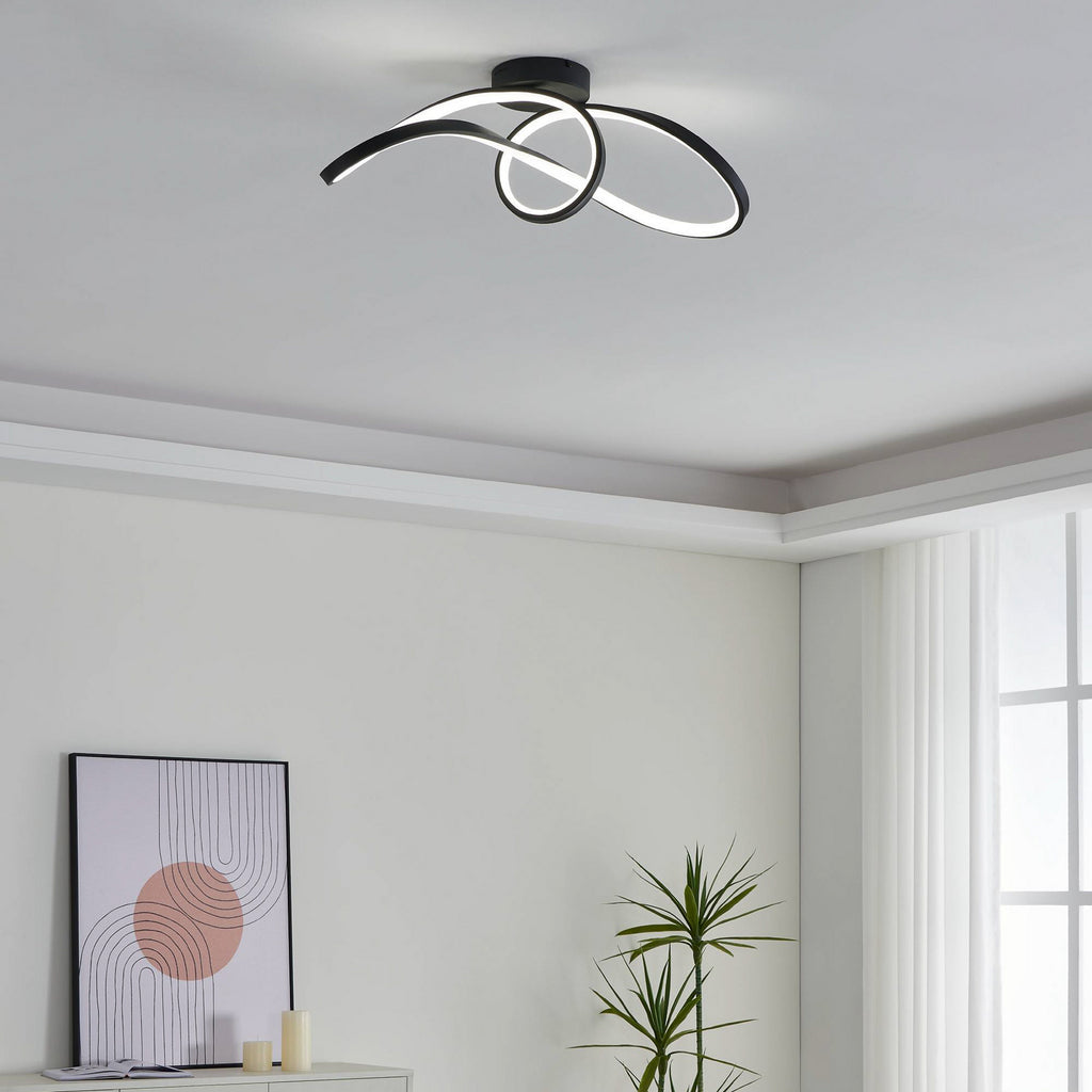 LED taklampe Calarossa-Z smart CCT RGB svart aluminium - EGLO