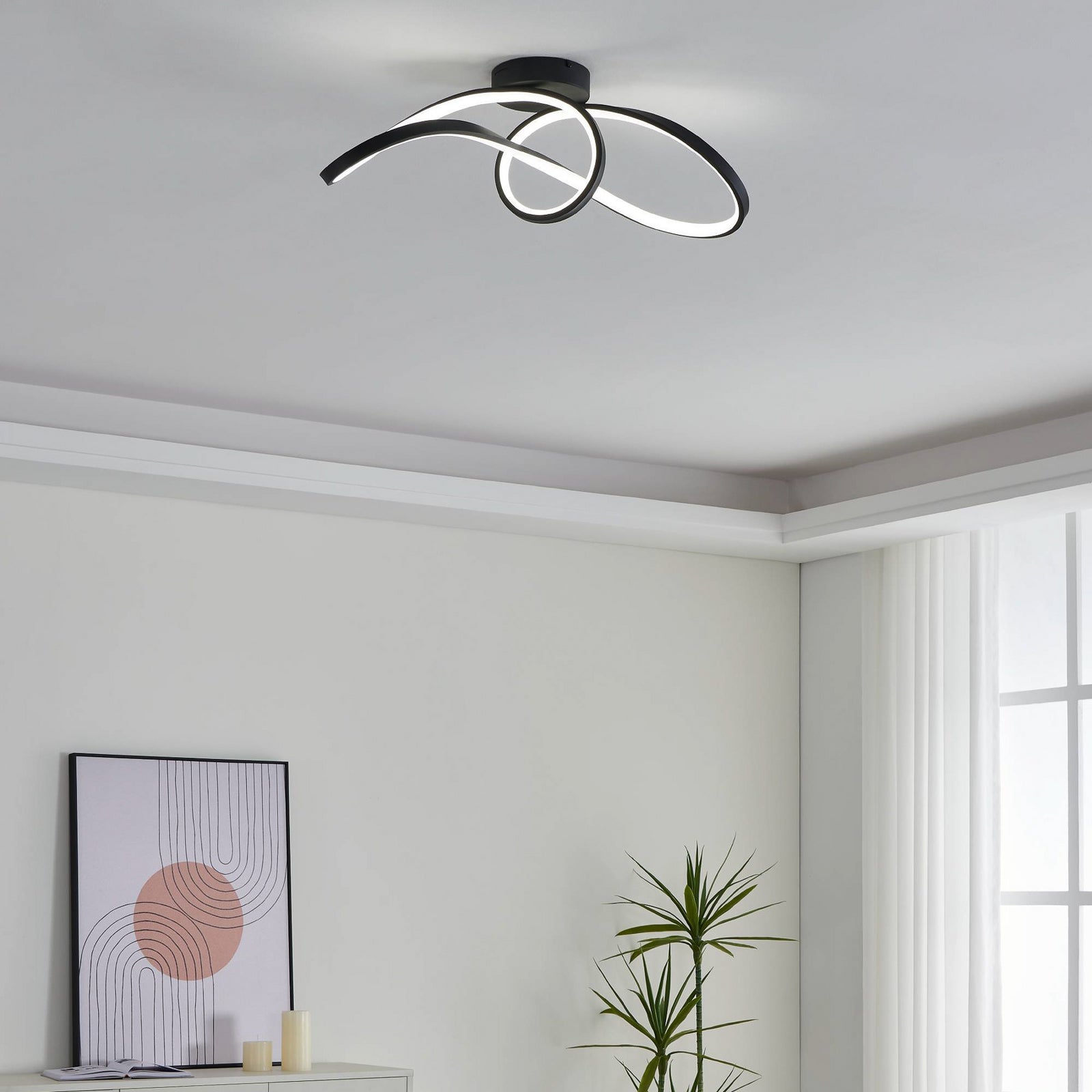 LED taklampe Calarossa-Z smart CCT RGB svart aluminium - EGLO