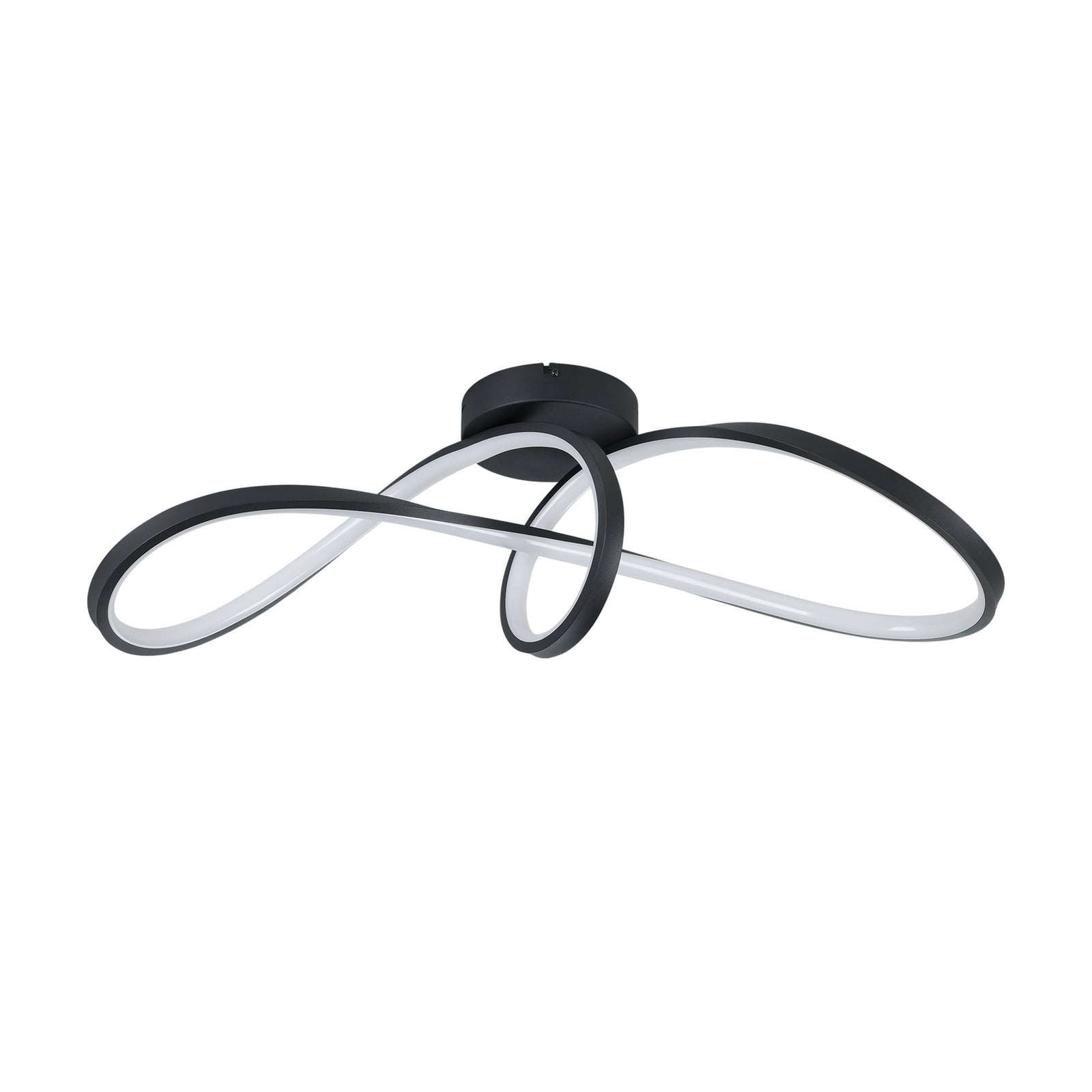Nærbilde av LED taklampe Calarossa-Z smart CCT RGB svart aluminium