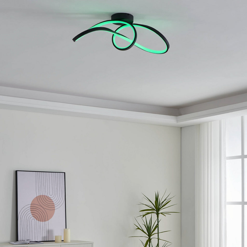 LED taklampe Calarossa-Z smart CCT RGB svart aluminium - EGLO