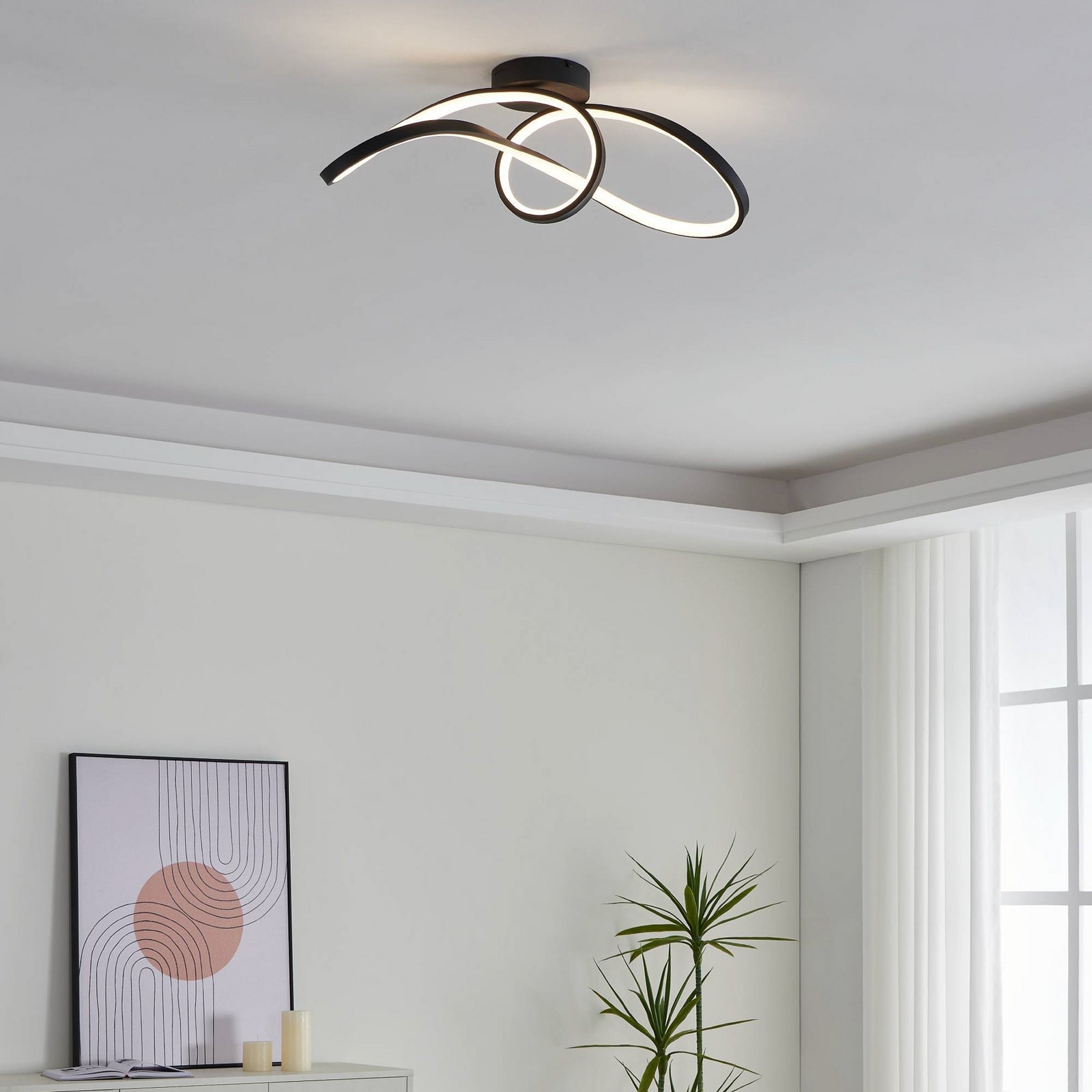 LED taklampe Calarossa-Z smart CCT RGB svart aluminium - EGLO